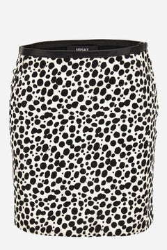 Skirt Leather In Dalmatian Effect Calf Leather