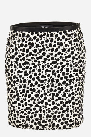 Skirt Leather In Dalmatian Effect Calf Leather