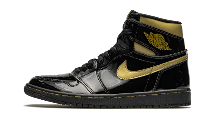 Air Jordan 1 High Negro Oro Metálico - 555088-032 