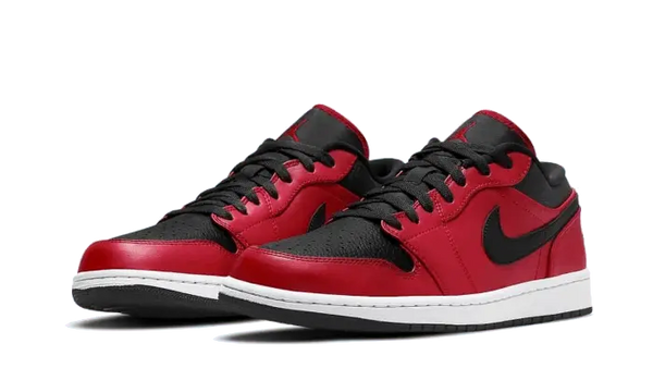Air Jordan 1 Low Reverse Bred Pebbled Swoosh - 553558-605