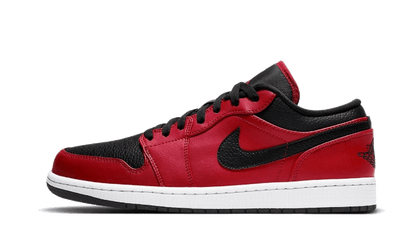 Air Jordan 1 Low Reverse Bred Pebbled Swoosh - 553558-605