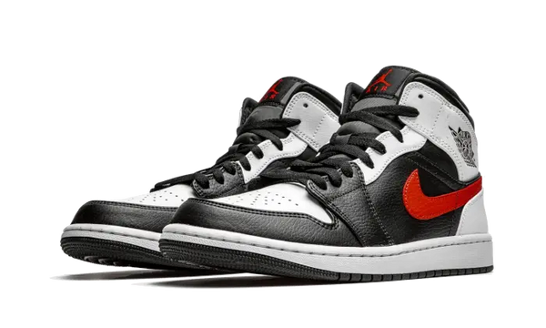 Air Jordan 1 Mid Black Chile Red White 