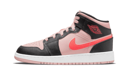 Air Jordan 1 Mid Black Pink Crimson - 554725-604