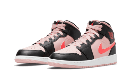 Air Jordan 1 Mid Black Pink Crimson - 554725-604