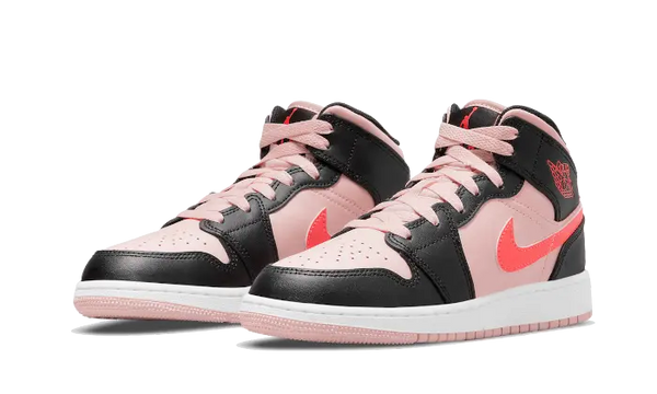 Air Jordan 1 Mid Black Pink Crimson - 554725-604