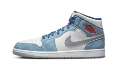 Air Jordan 1 Mid French Blue Fire Red