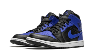 Air Jordan 1 Mid Black Royal Tumbled Leather 
