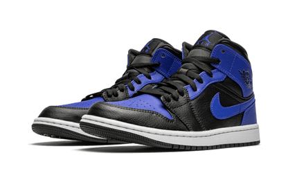 Air Jordan 1 Mid Black Royal Tumbled Leather 