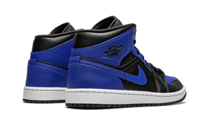 Air Jordan 1 Mid Black Royal Tumbled Leather 