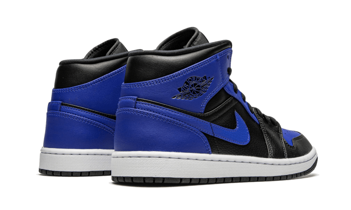 Air Jordan 1 Mid Black Royal Tumbled Leather 