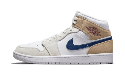 Air Jordan 1 Mid Tan Suede Navy - DO6726-100