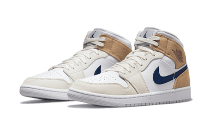 Air Jordan 1 Mid Tan Suede Navy - DO6726-100