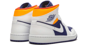 Air Jordan 1 Mid White Laser Orange Deep Royal Blue - 554725-131