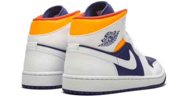 Air Jordan 1 Mid White Laser Orange Deep Royal Blue - 554725-131