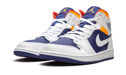 Air Jordan 1 Mid White Laser Orange Deep Royal Blue - 554725-131