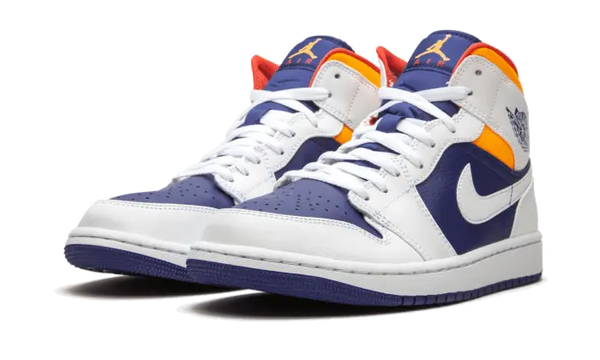 Air Jordan 1 Mid White Laser Orange Deep Royal Blue - 554725-131