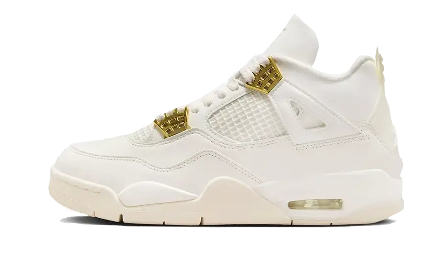 Air Jordan 4 Sail Oro Metálico