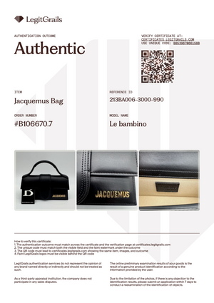 The Bambino Black / Gold