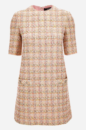 Dress In Cotton Mix Fancy Tweed