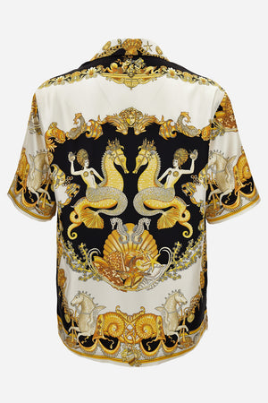 Informal Shirt In Silk Twill  Coral Theatre Print