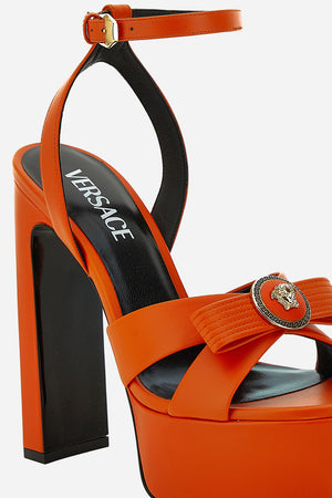 Gianni Ribbon Sandals In Calf Leather