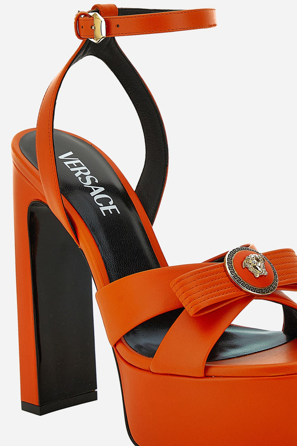 Gianni Ribbon Sandals In Calf Leather