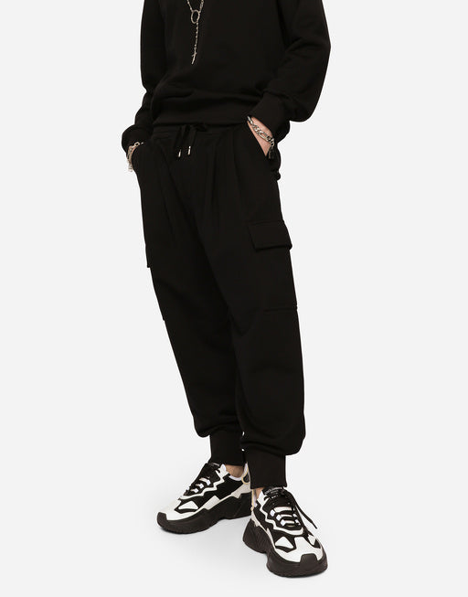 JERSEY CARGO PANTS WITH EMBOSSED LOGO