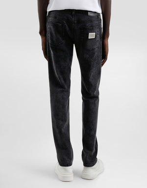 SKINNY JEANS IN STRETCH COTTON WITH PLAQUE
