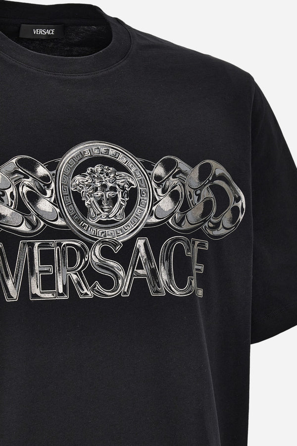 T-Shirt In Jersey Fabric-Chain Print