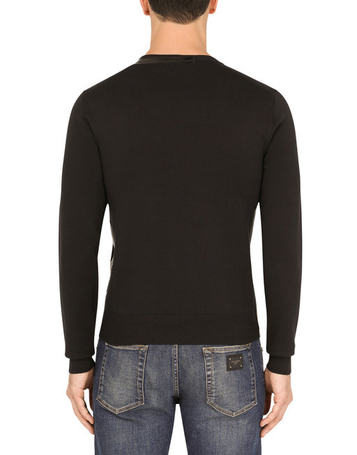 SILK AND COTTON ROUND-NECK SWEATER