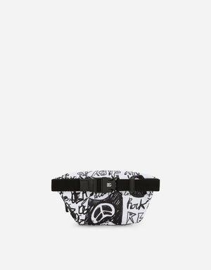 NYLON BELT BAG WITH GRAFFITI PRINT