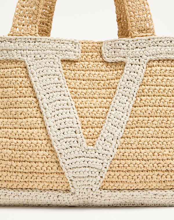 Borsa Shopping Grande Valentino Garavani Viva Superstar In Rafia
