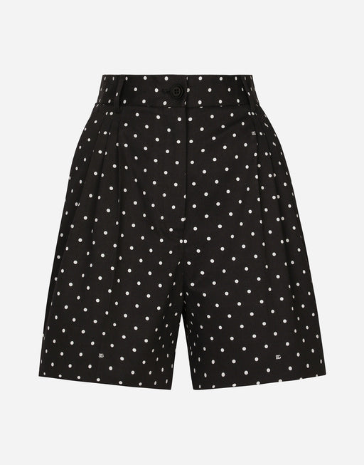 COTTON SHORTS WITH POLKA DOT PRINT