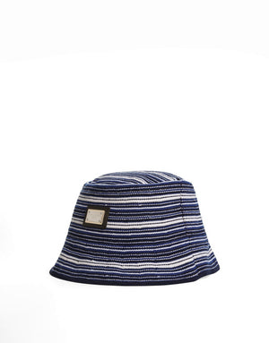 KNITTED BUCKET HAT WITH HONEYCOMB STITCH PATTERN