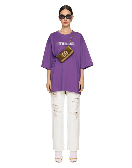 SHORT-SLEEVED T-SHIRT IN COTTON JERSEY WITH DGVIB3 PRINT