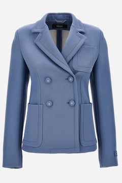 Informal Jacket In Responsible  Wool Grain De Poudre Natural Stretch Bonded Scuba
