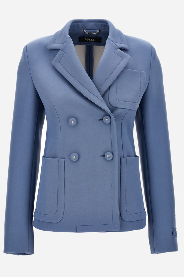 Informal Jacket In Responsible  Wool Grain De Poudre Natural Stretch Bonded Scuba