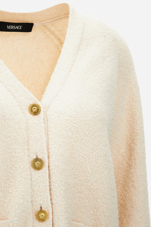 Knit Sweater In Boucle' Cotton Blend