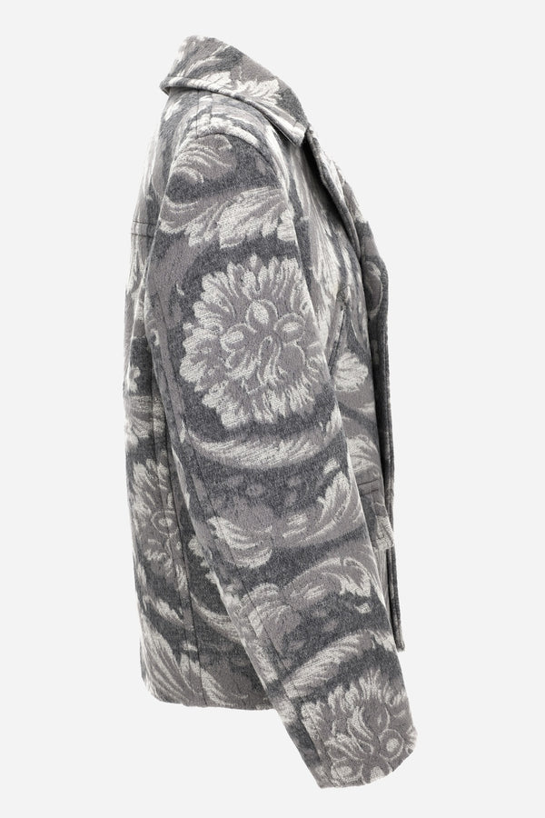 Coat In Responsible Double Splittable Cashmere Mix Macro Barocco Melange