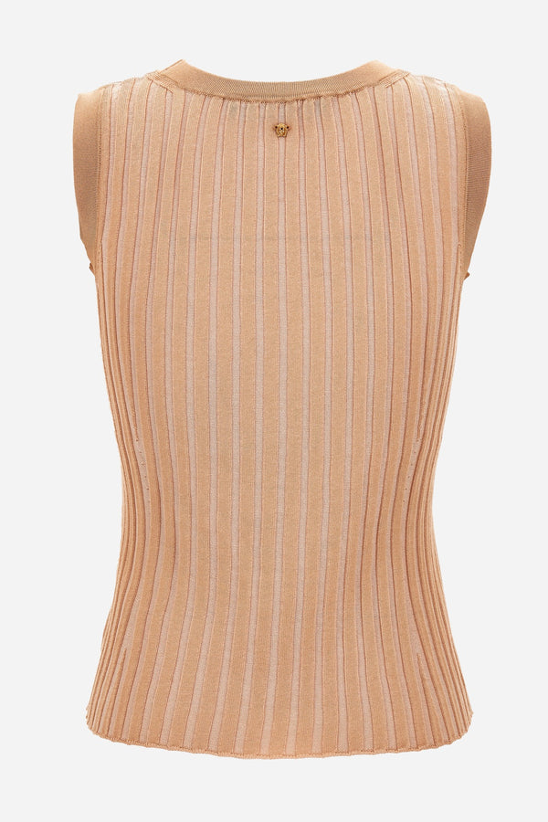 Knit Top In Ribs Vanise' Viscose Blend