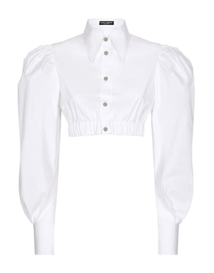 POPLIN SHIRT WITH BALLOON SLEEVES