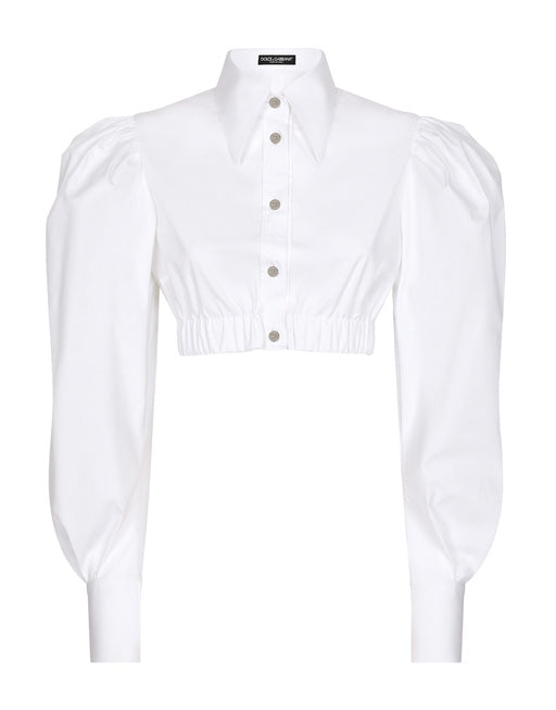 POPLIN SHIRT WITH BALLOON SLEEVES
