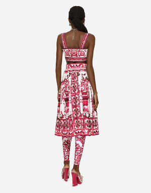 POPLIN MIDI SKIRT WITH MAJOLICA PRINT