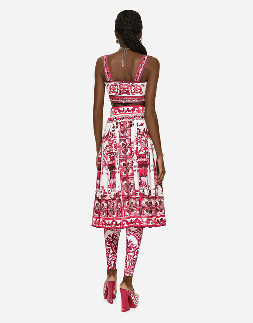 POPLIN MIDI SKIRT WITH MAJOLICA PRINT