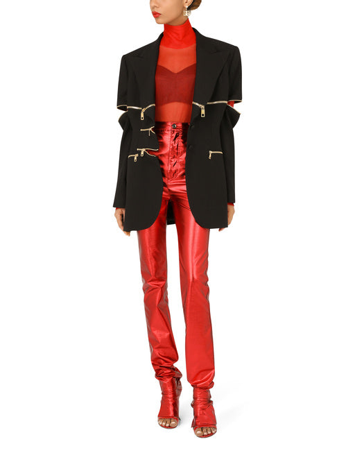 SINGLE-BREASTED JACKET WITH ZIPPER