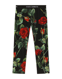 ROSE-PRINT INTERLOCK LEGGINGS