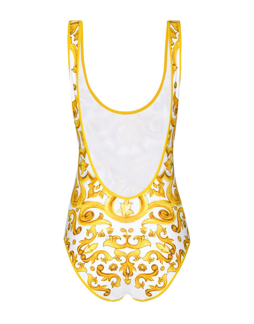 MAJOLICA-PRINT RACING SWIMSUIT