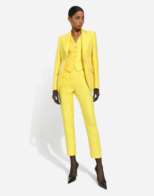 TAILORED PANTS IN FLORAL JACQUARD