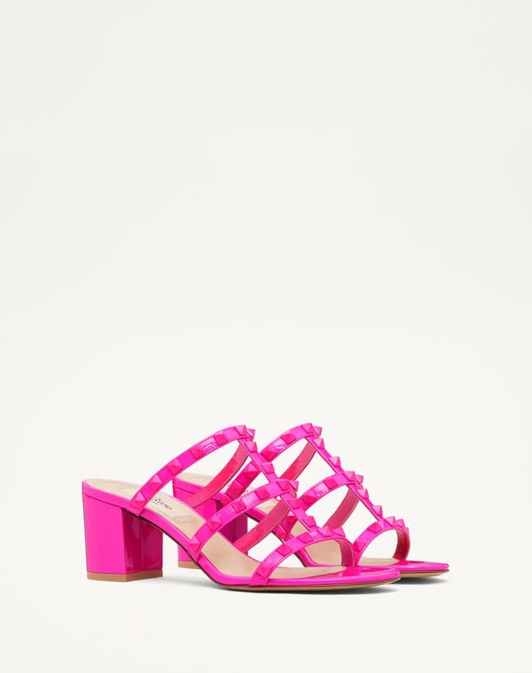 Sandalo Slider Rockstud In Vernice 60Mm
