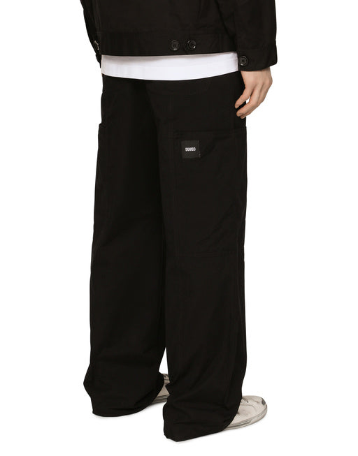 COTTON FAILLE PANTS WITH DGVIB3 PATCH AND EMBROIDERY